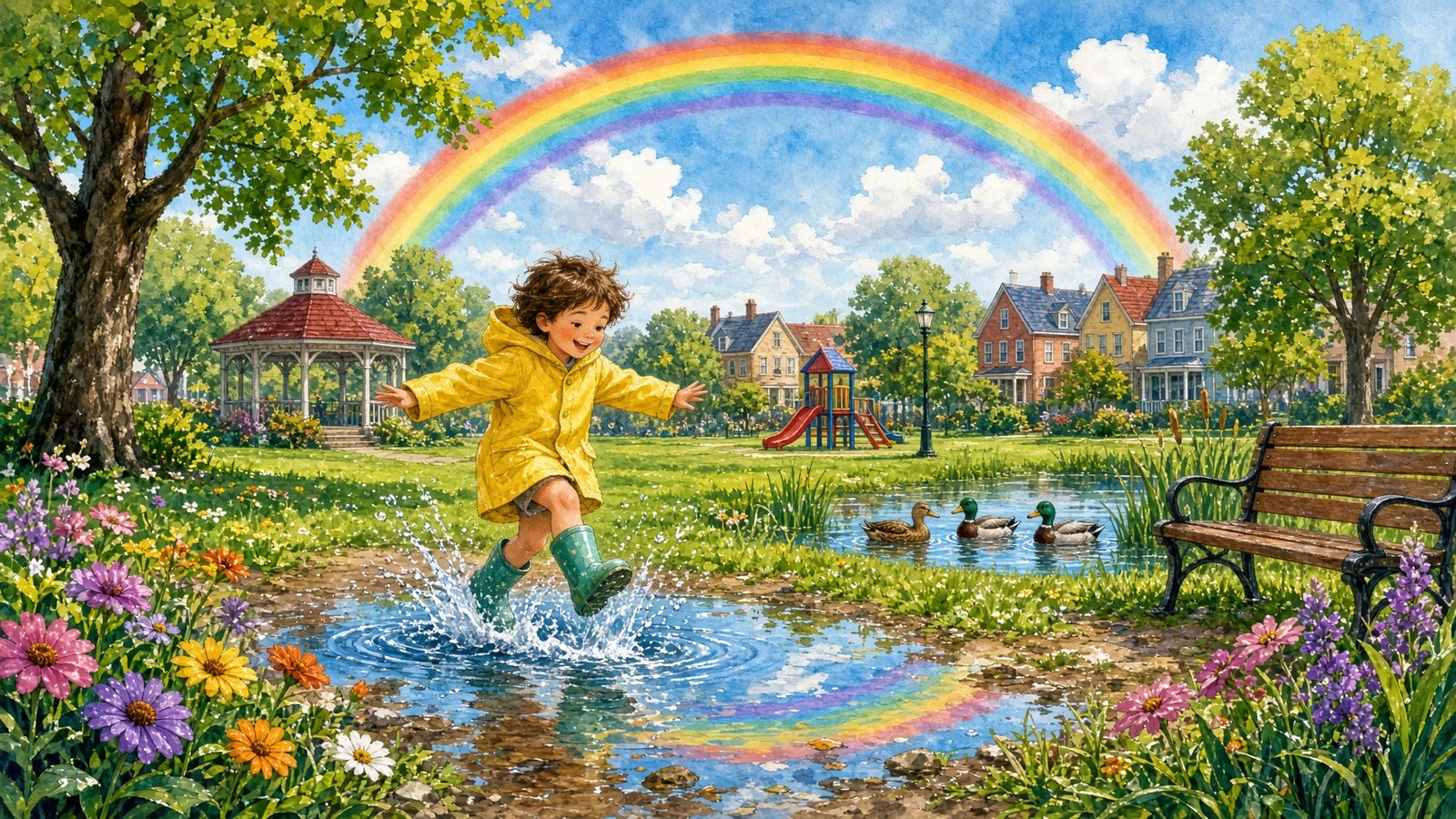 Der Regenbogen nach dem Regen – Deutsch für Kinder