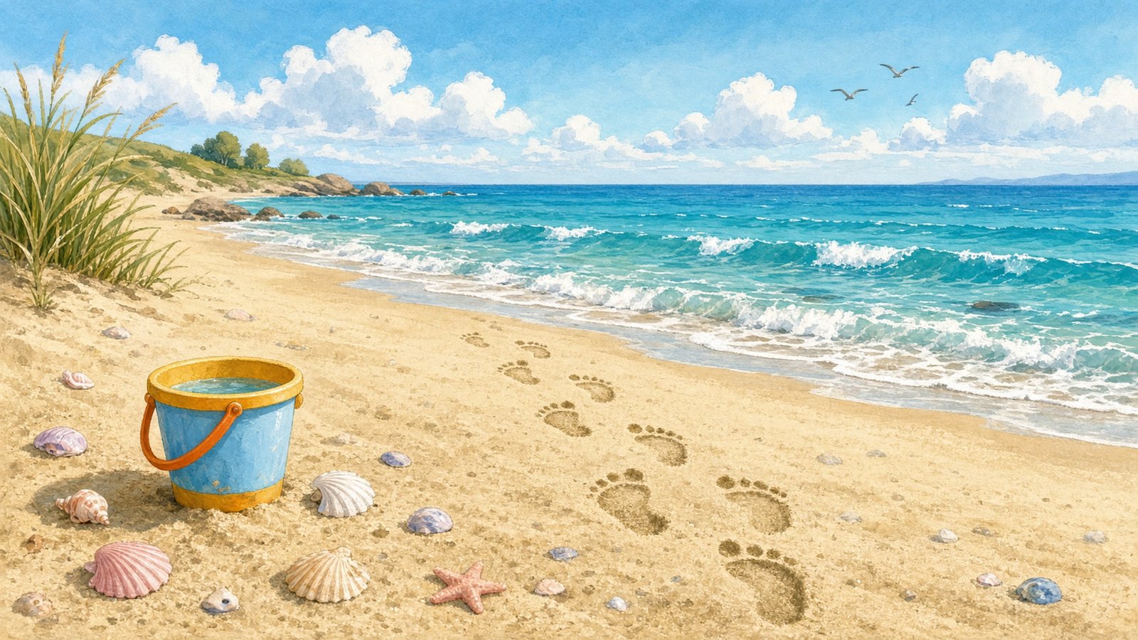 Der Zug zum Meer – Szene, Deutsch lernen A2 · Für Kinder