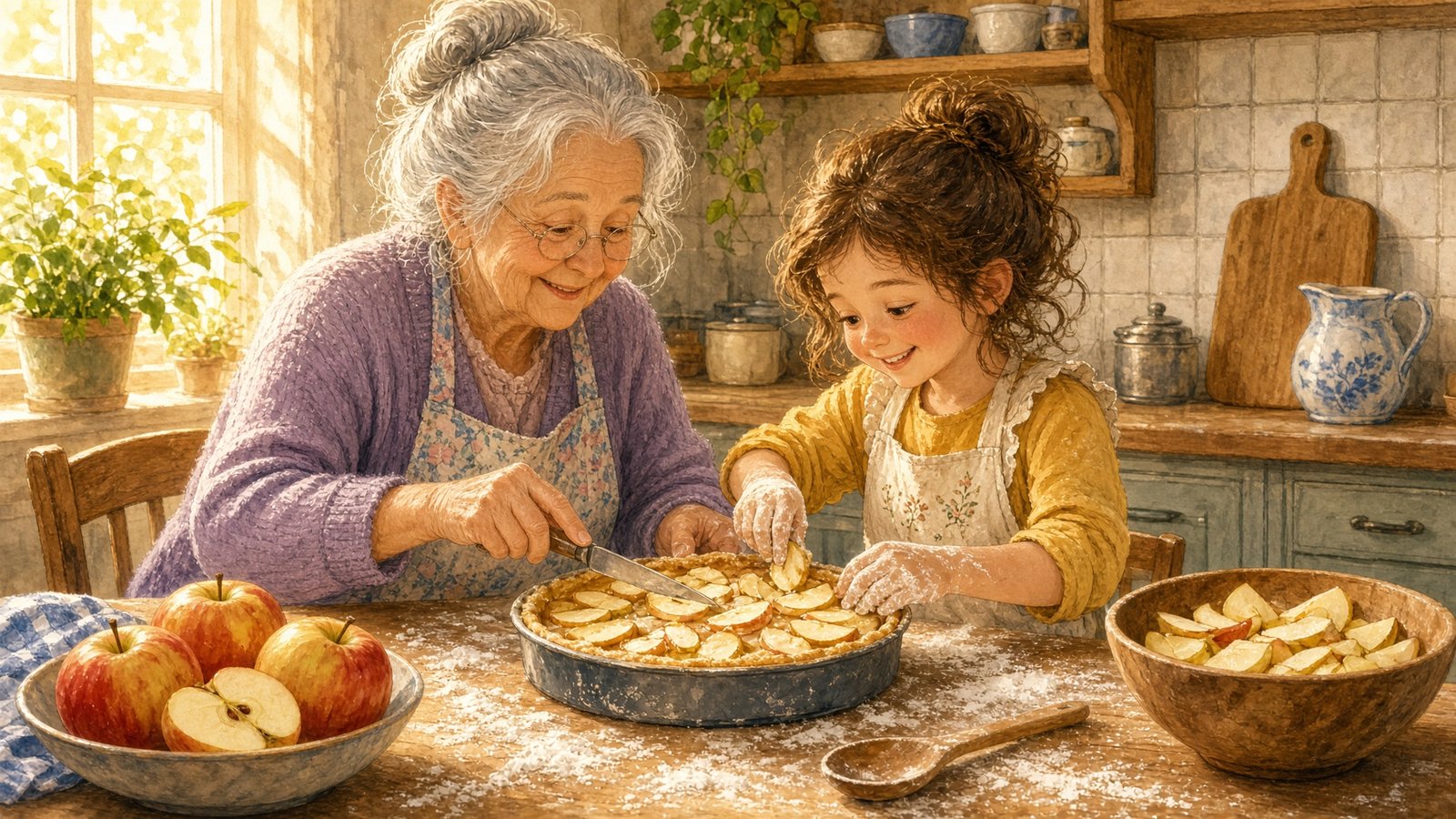 Omas Apfelkuchen – Deutsch für Kinder